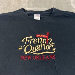 French Quarter New Orleans Shirt Mens XL Black Bourbon Street Graphic‎ T-Shirt